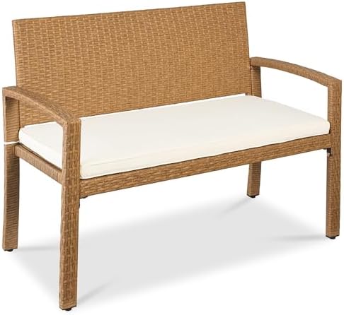 Outdoor Furniture Cushions - Banc d'extérieur 2 places en osier,