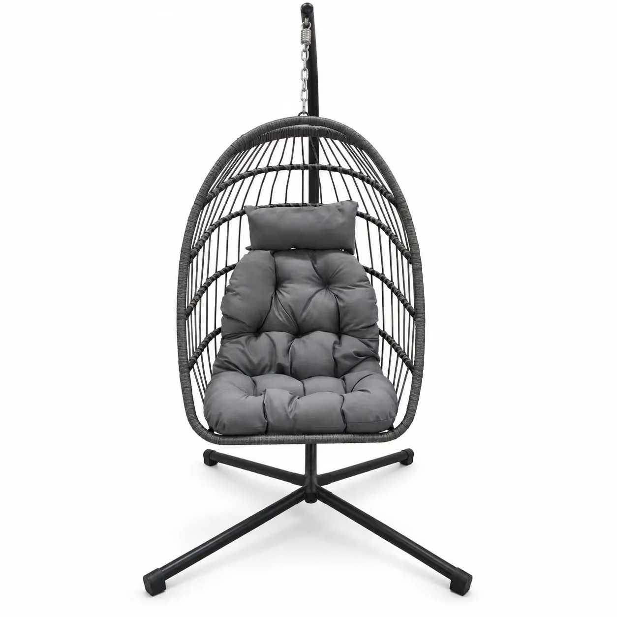 Outdoor Furniture Egg Chair - Balançoire de patio avec support, ensemble