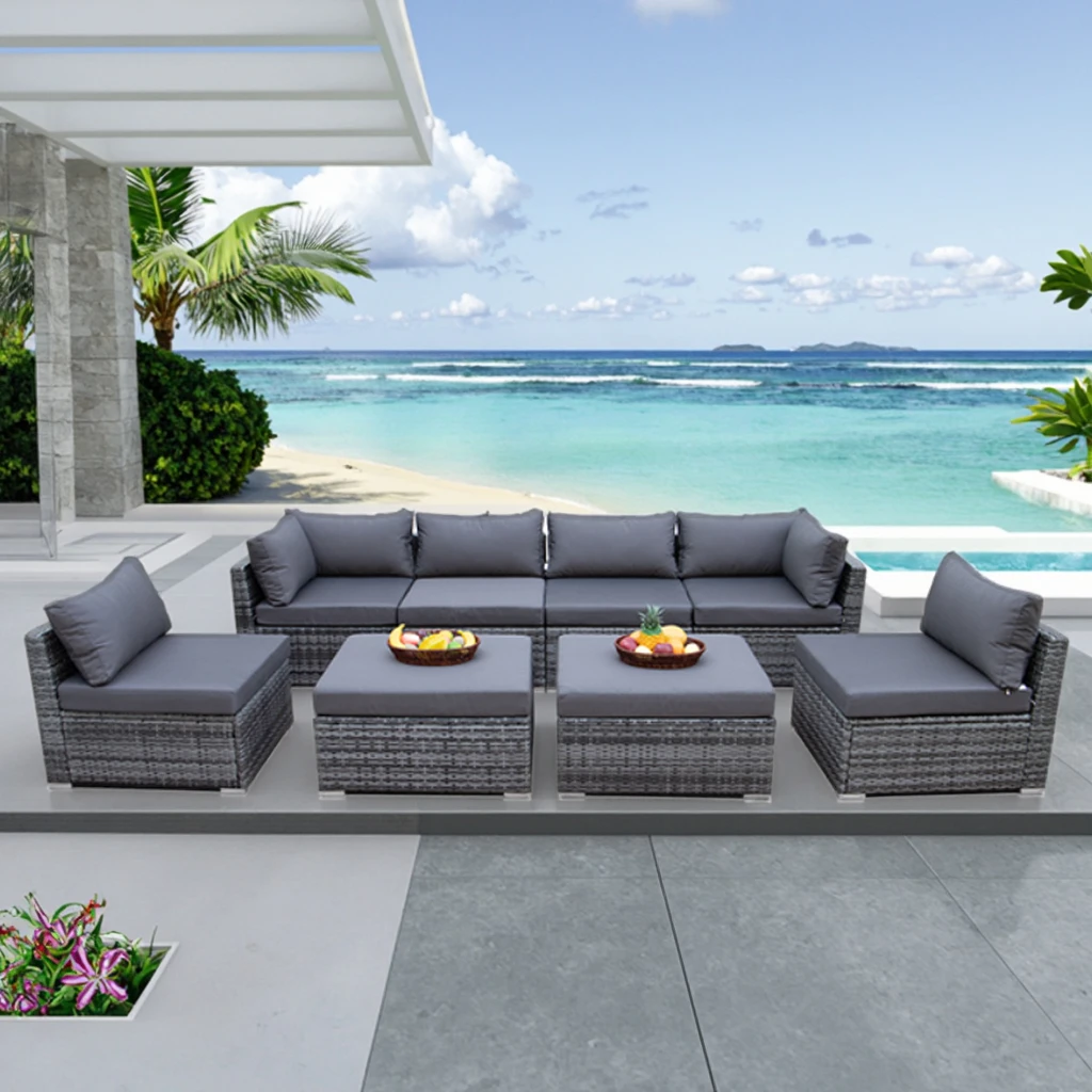 Outdoor Furniture With Fire Pit - Ensemble de meubles de jardin contemporains
