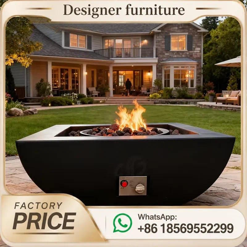 Outdoor Furniture With Fire Pit - Table de foyer extérieur au gaz