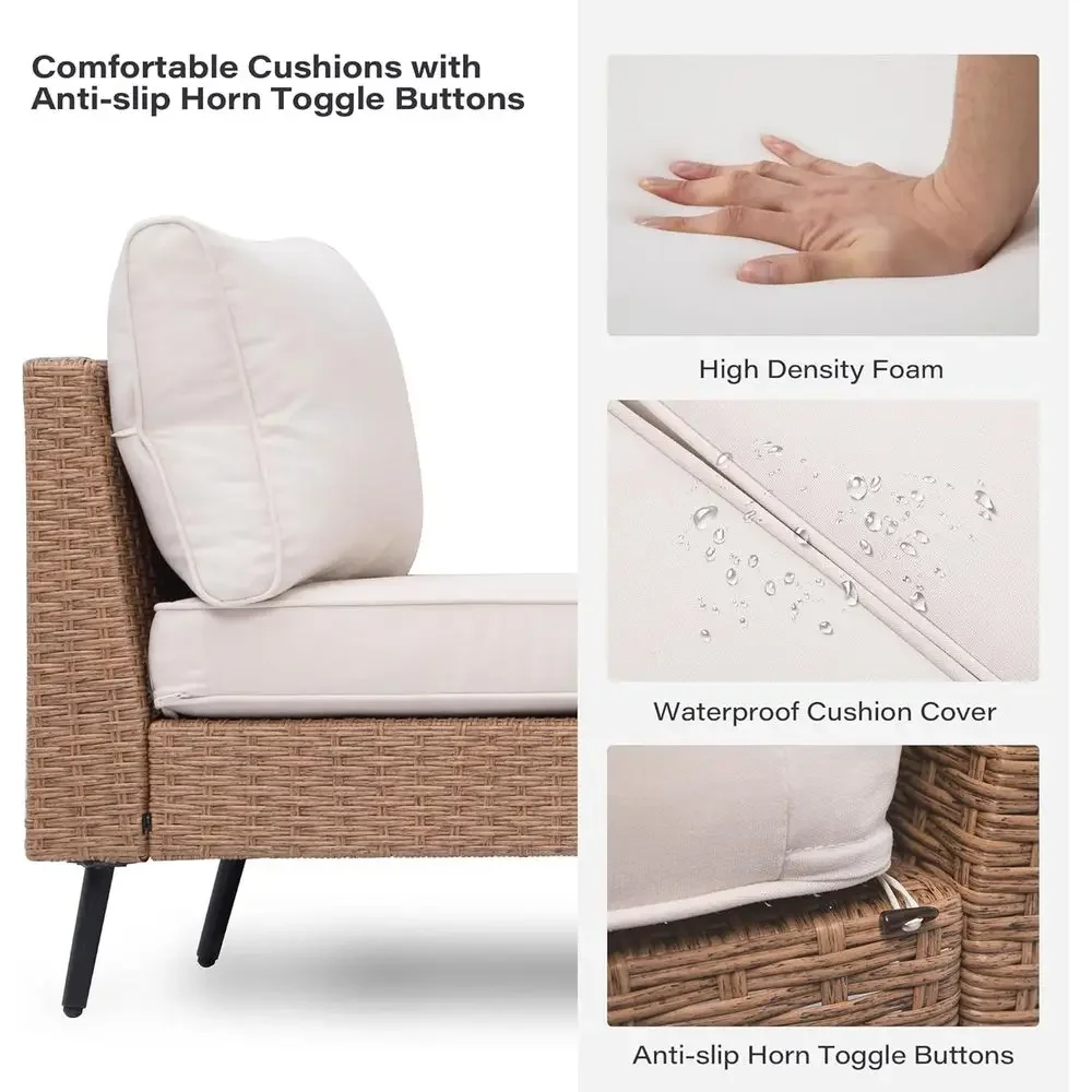 Outdoor Furniture One Piece - Ensemble de canapés sectionnels 7 pièces