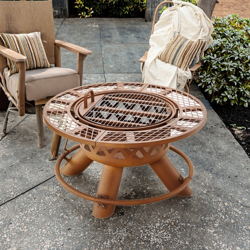 Outdoor Furniture With Fire Pit - Ensemble de barbecue et foyer extérieur
