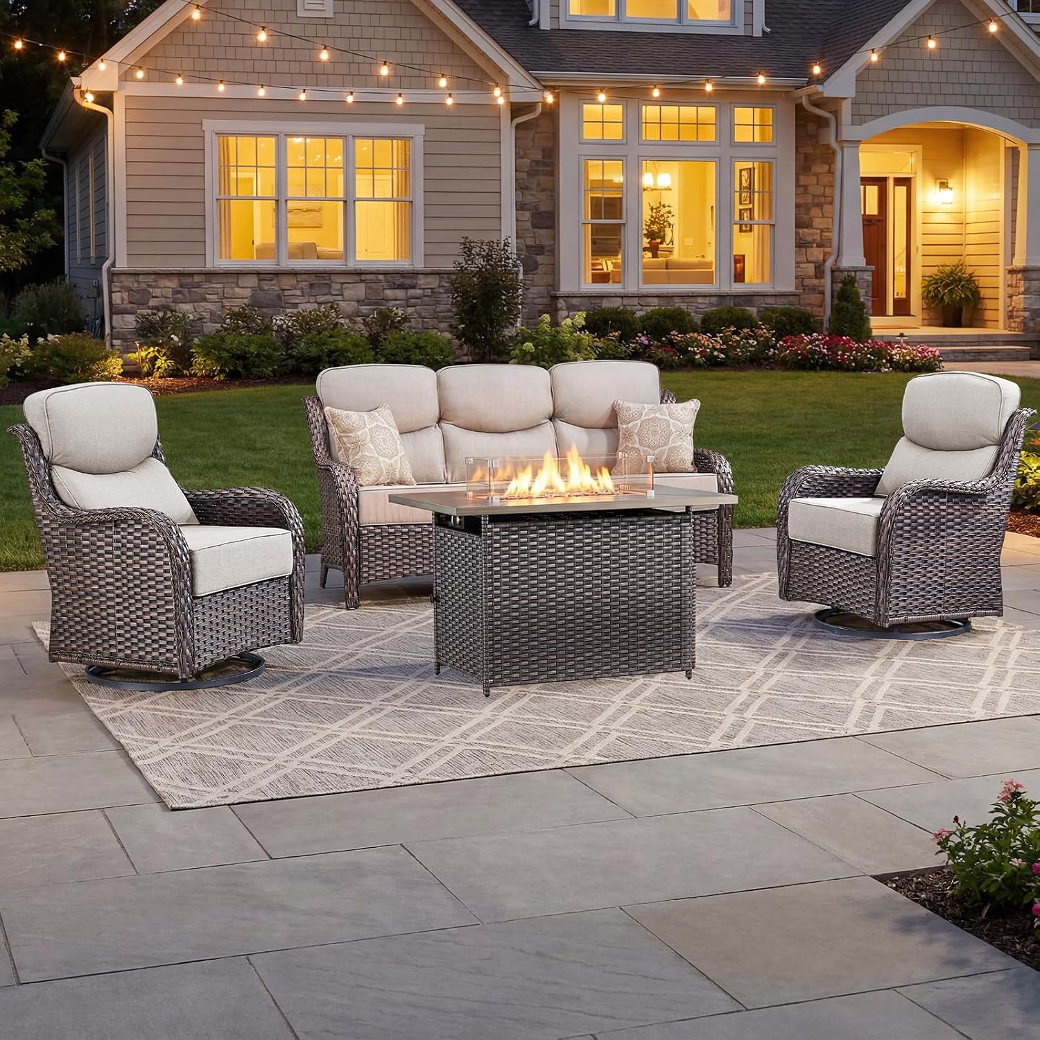 Outdoor Furniture With Fire Pit - Ensemble de mobilier de patio de