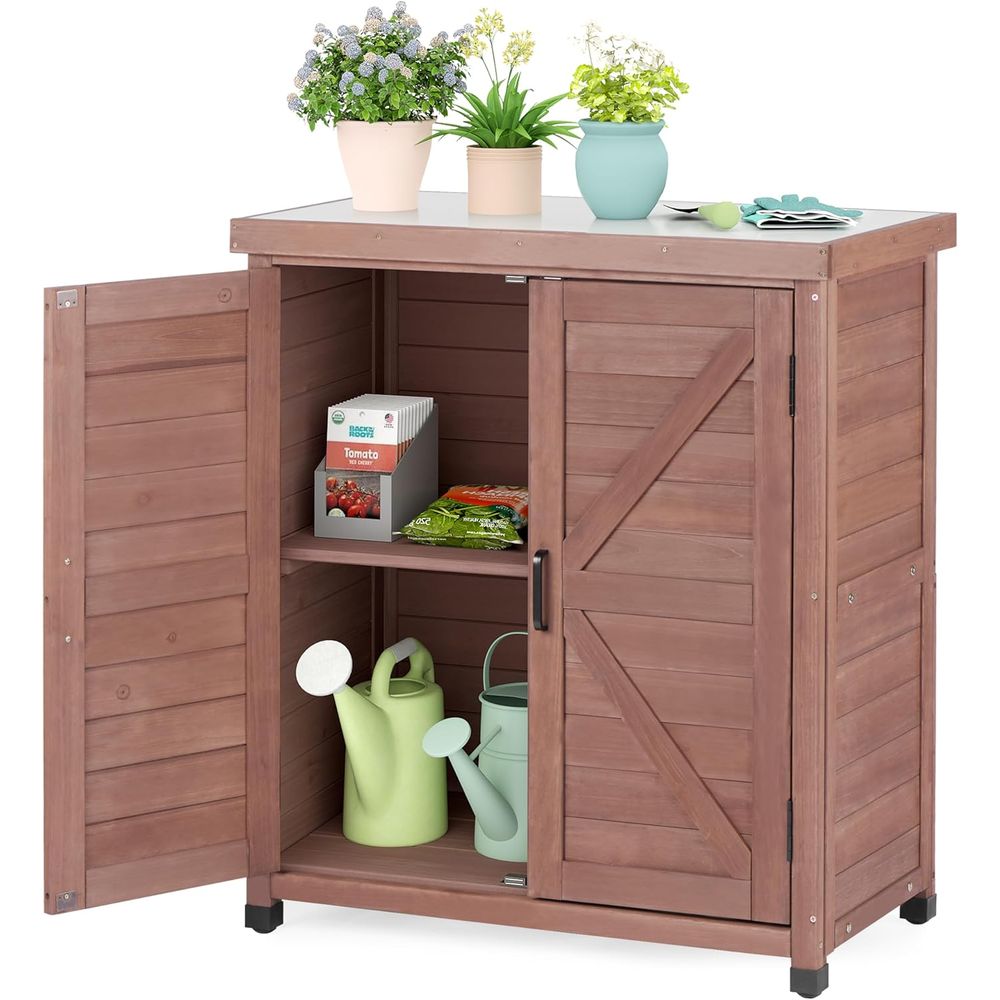 Outdoor Furniture Wood - Armoire de rangement extérieure et table