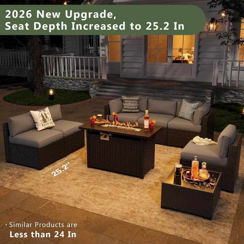 Outdoor Furniture With Fire Pit - Ensemble de meubles de patio Aoxun