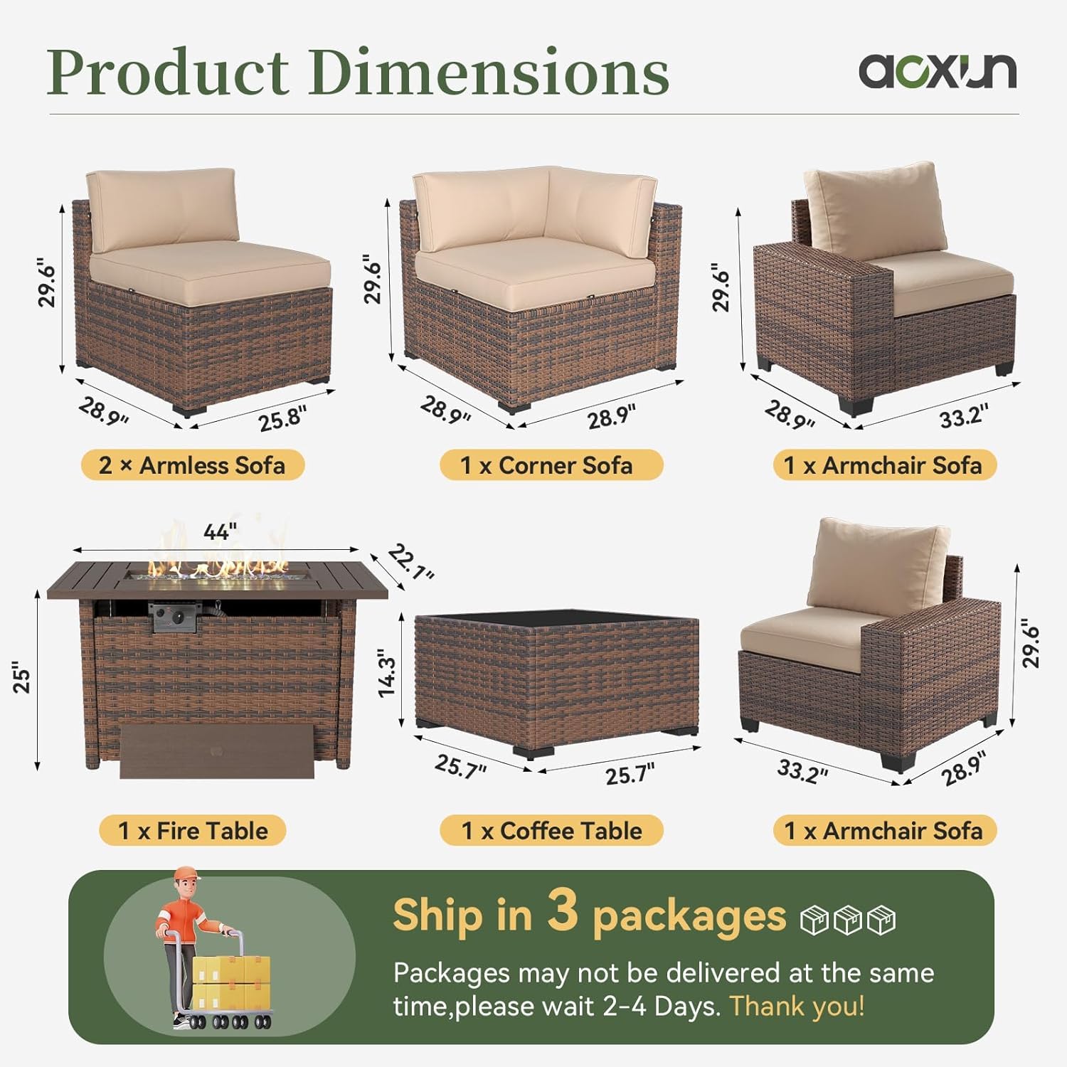 Ensemble de meubles de patio 7 - Outdoor Furniture With Fire Pit avis et prix