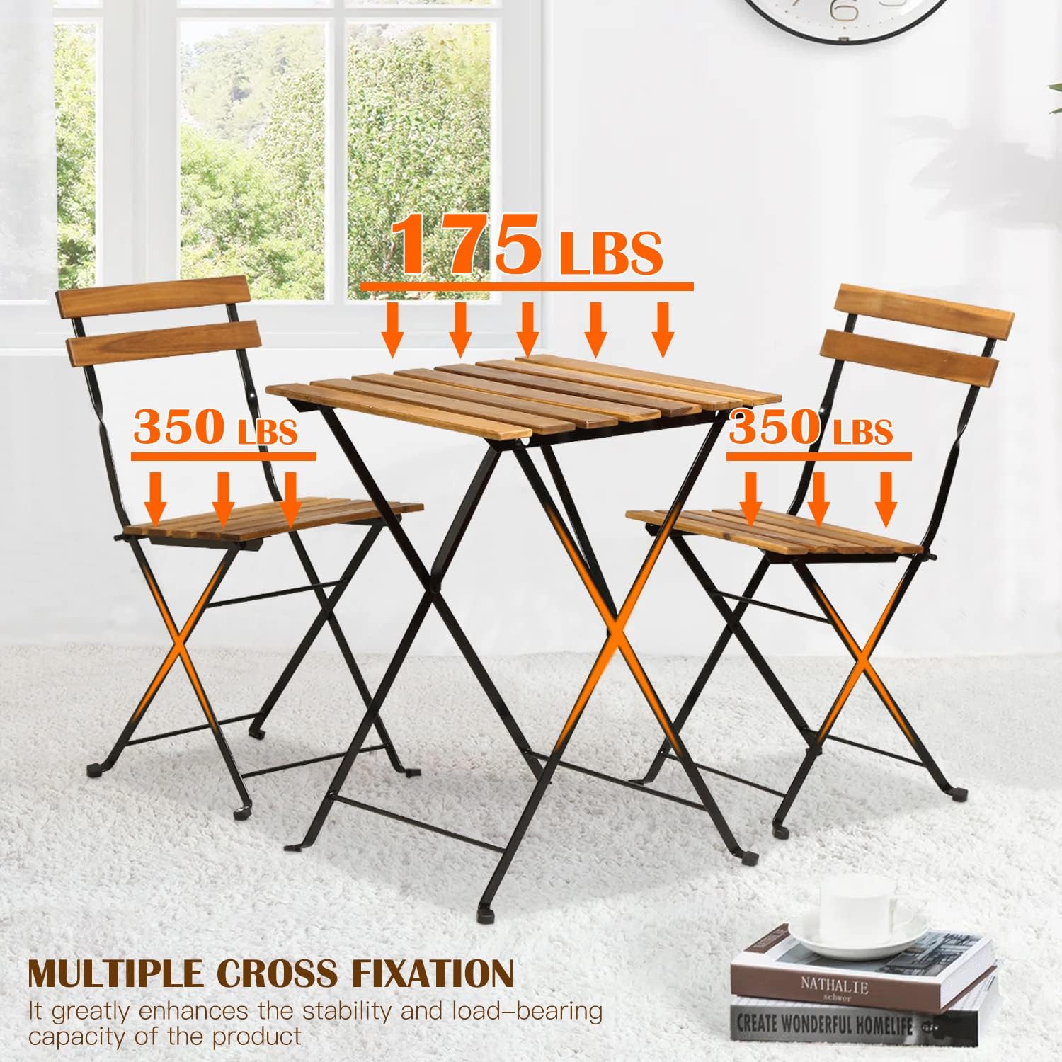 Ensemble bistrot de patio plia - Outdoor Furniture One Piece avis et prix