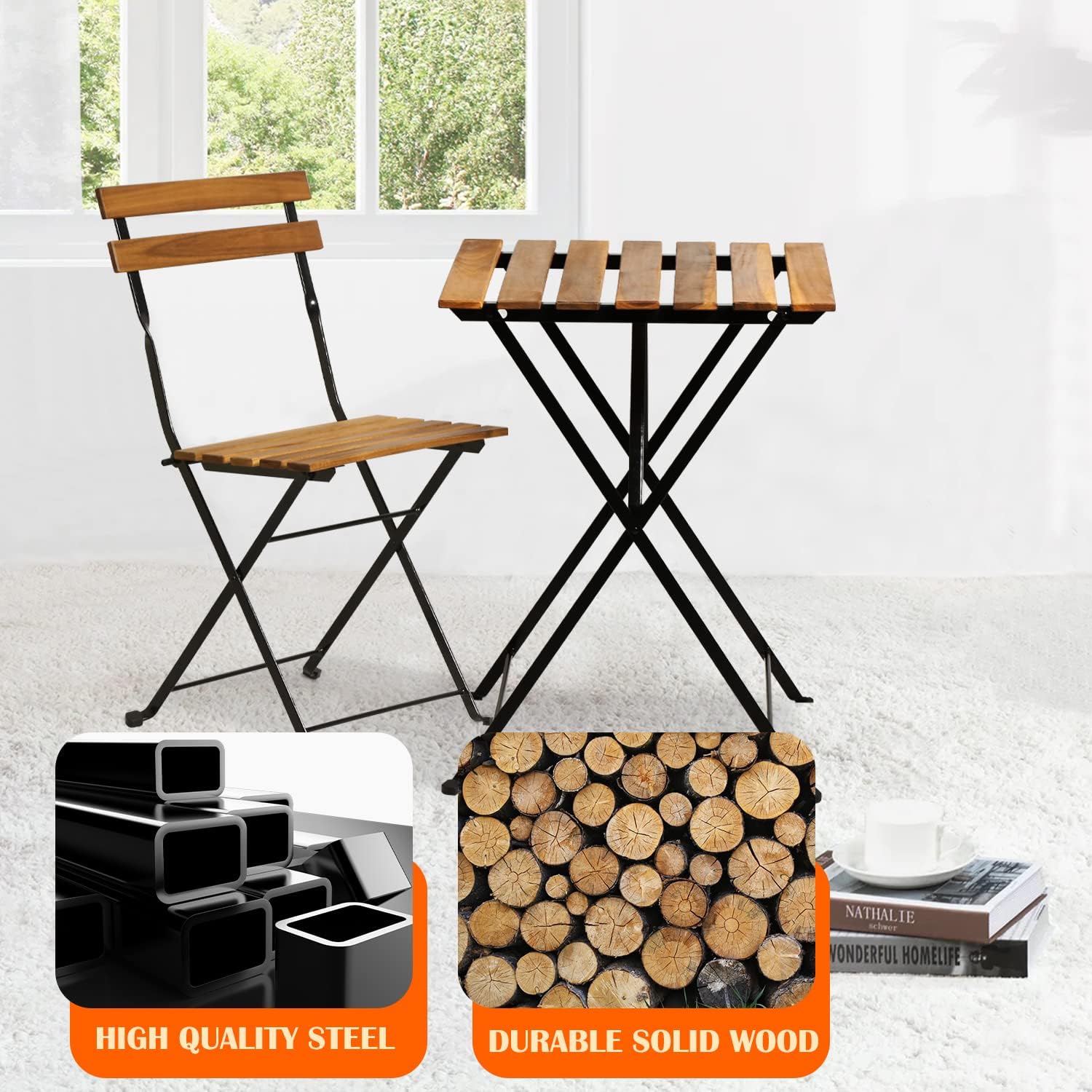 Ensemble bistrot de patio plia - Outdoor Furniture One Piece avis et prix