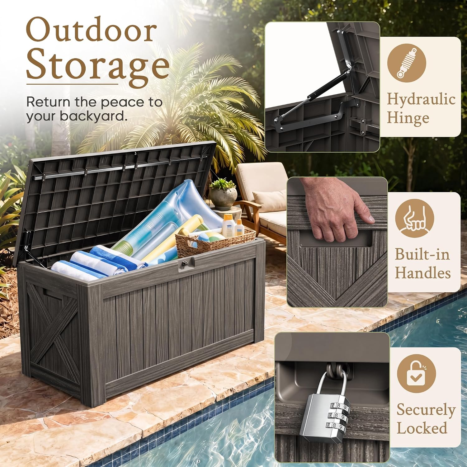 Banc de rangement extérieur de - Outdoor Furniture Wood avis et prix