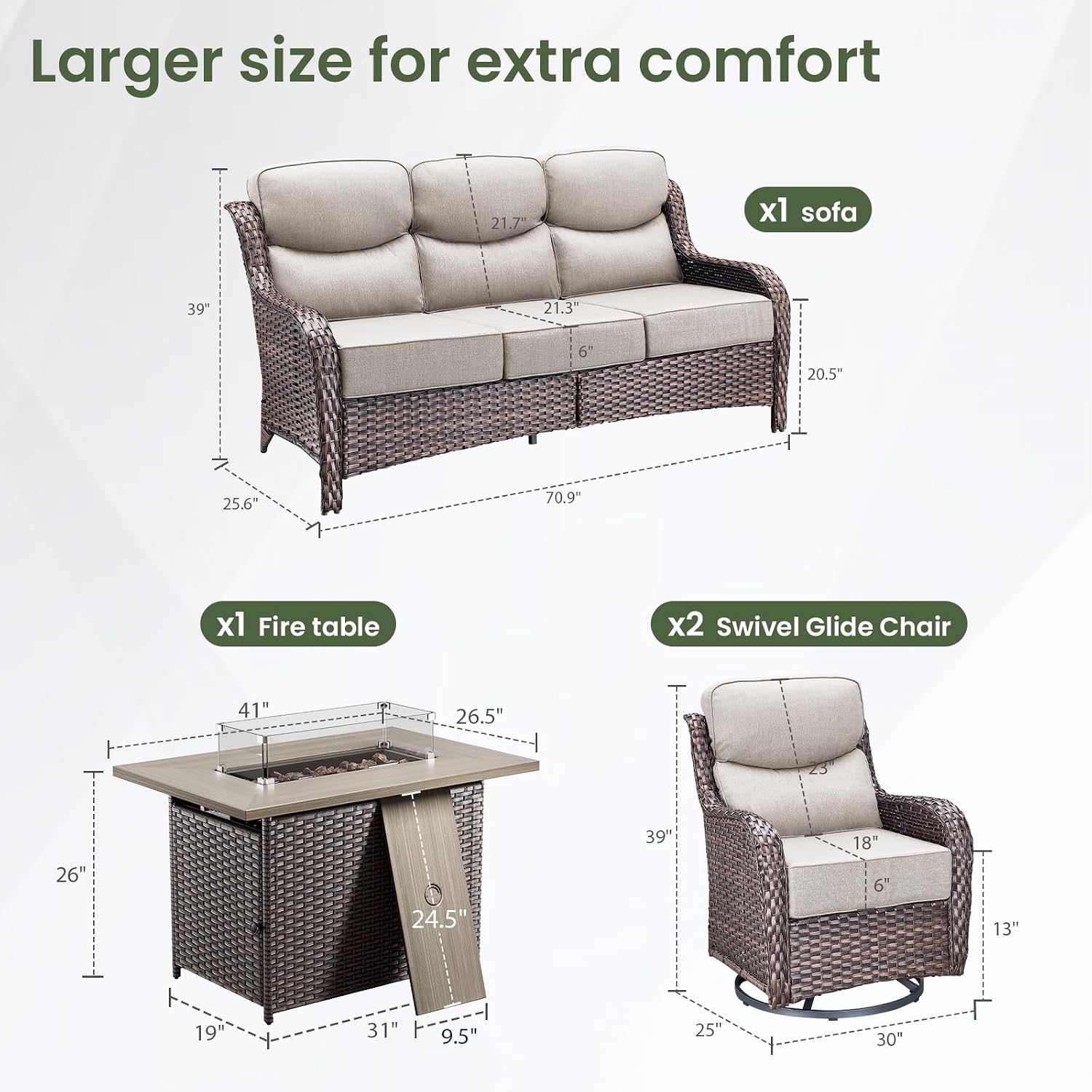 Ensemble de mobilier de patio  - Outdoor Furniture With Fire Pit avis et prix