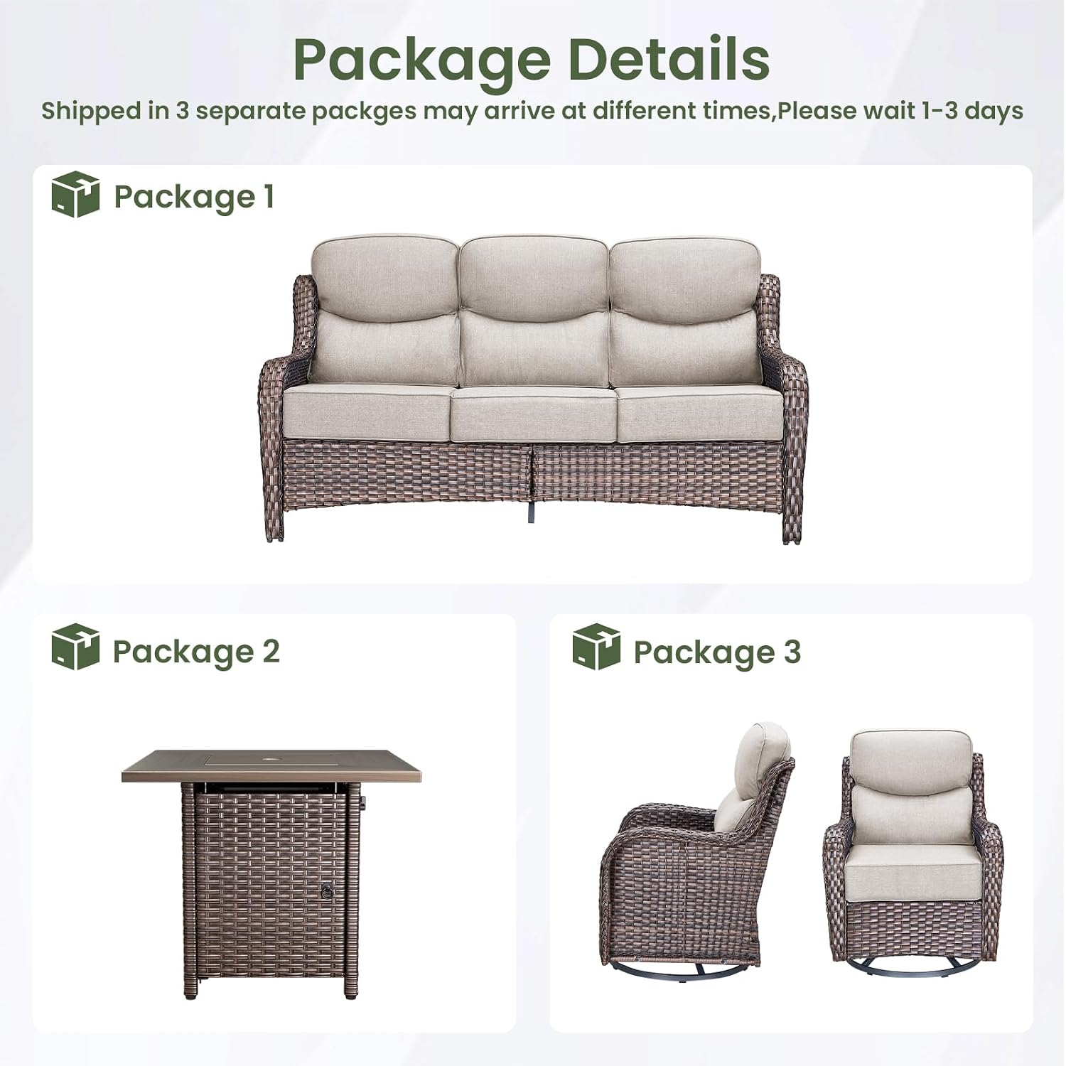 Ensemble de mobilier de patio  - Outdoor Furniture With Fire Pit avis et prix