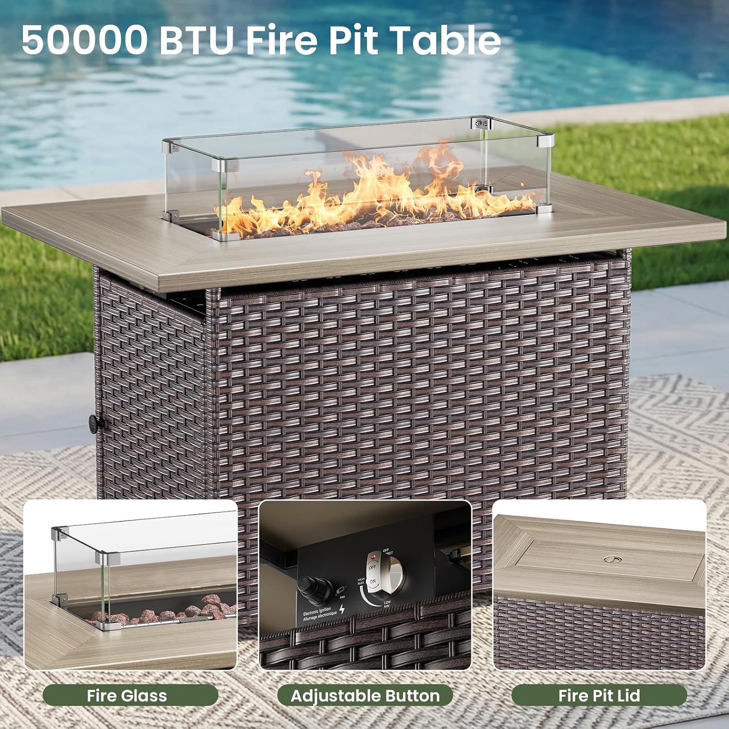 Ensemble de mobilier de patio  - Outdoor Furniture With Fire Pit avis et prix